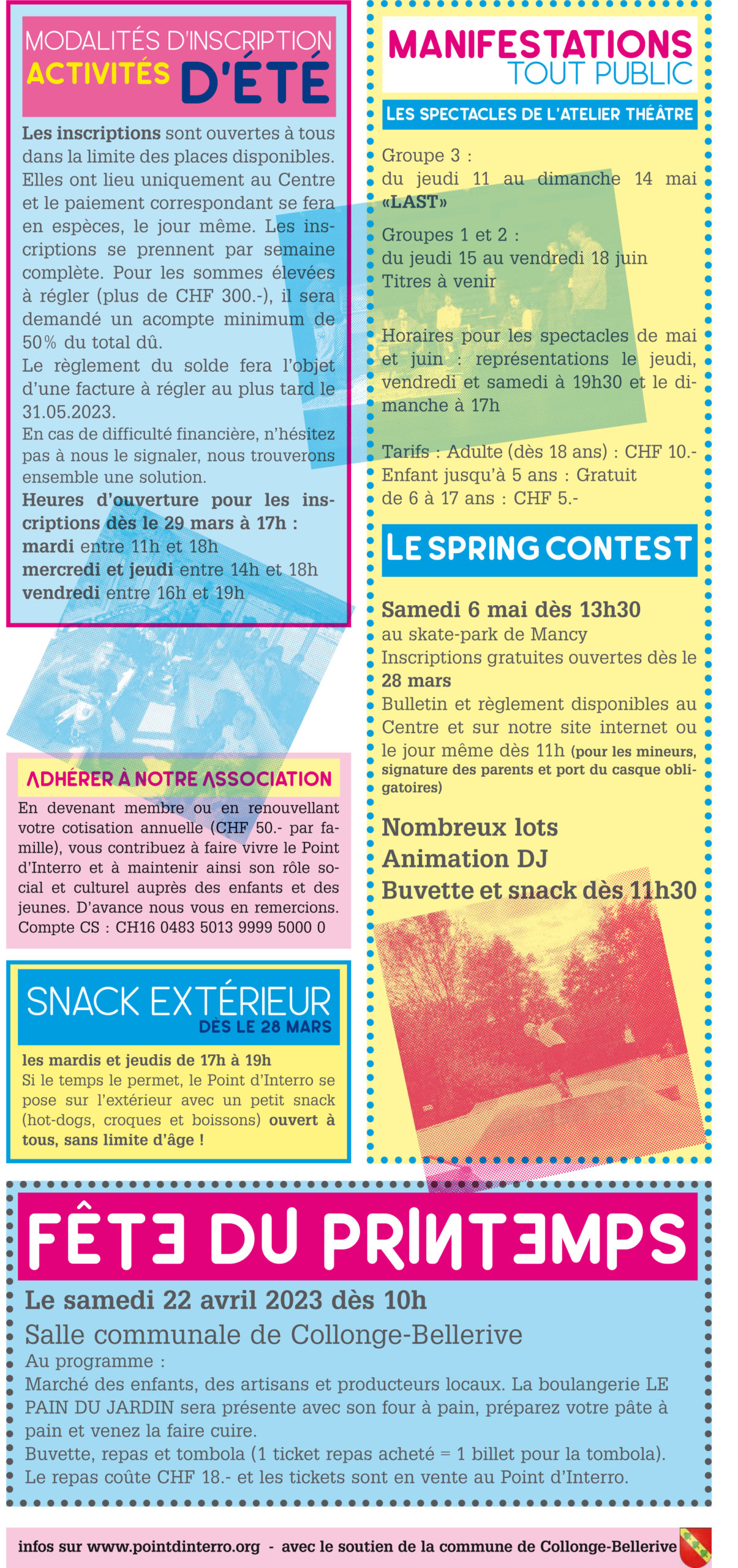 Programme Avril à Août - Le Point d’Interro - Centre de loisirs et de rencontres de Collonge-Bellerive