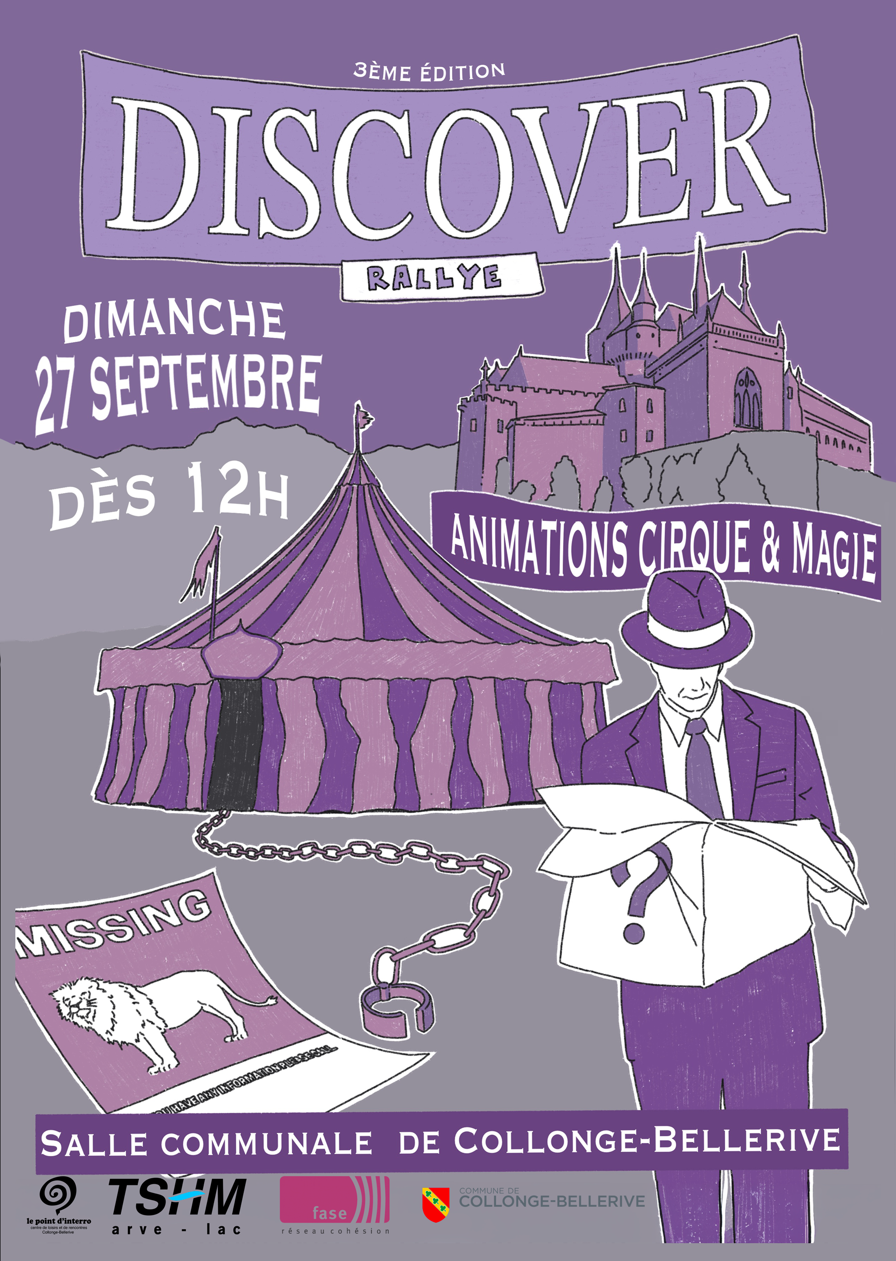 discover2026_flyer-1 Discover, Rallye et animations de cirque et magie le dimanche 27 septembre dès 12h à la salle communale de Collonge-Bellerive. Musique, buvette, petite restauration, atelier pizza, ...